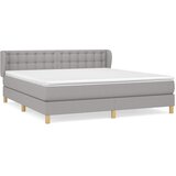  Krevet box spring s madracem svjetlosiva 160x200 cm tkanina Slike