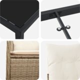vidaXL 2-delni Vrtni Jedilni Komplet z Blazinami Bež Poly Ratan | Shoptok.si