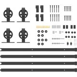  Komplet opreme za drsna vrata 400 cm jeklo črne barve, (22046929) | Shoptok.si