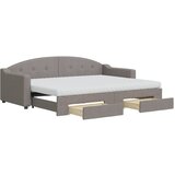 The Living Store Izvlečna dnevna postelja s predali taupe 80x200 cm blago - Izvlečna Dnevna Postelja, (21496947) | Shoptok.si
