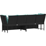  Vrtna sofa od poliratana s jastucima crna | shoptok.hr
