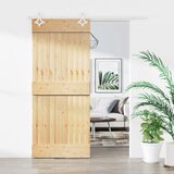 vidaXL Drsna vrata s kompletom vodil 90x210 cm trdna borovina Cene