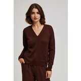 Moodo V-neck sweater with metal thread Cijene