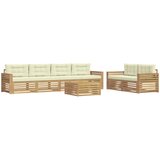  Set vanjskih sofa 7 kom. Bijela i krem Čvrsto drvo akacije | shoptok.hr