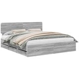 vidaXL konstrukcija postelje s predalom siva sonoma 200 x 200 cm, (5000113719) | Shoptok.si