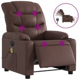 Maison Chic Električni masažni naslanjač - Relax naslanjač rjavo umetno usnje, (22134243) | Shoptok.si