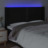  Posteljno vzglavje črno 183x16x118/128 cm blago, (20933199) | Shoptok.si