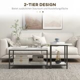  Set stolića za kavu 2 pomoćna stolića mramorni izgled podesive noge čelik crno/bijelo | shoptok.hr