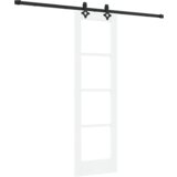 vidaXL Drsna vrata z kompleti pribora bela 61x198.5 cm masiven les bor, Notranja vrata z steklom "ORKDAL" bela 61x198.5x4 cm | Shoptok.si