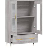  Visoka komoda siva boja hrasta 69,5x31x115 cm konstruirano drvo Slike