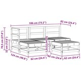  Set lounge namještaja za vrt 5 pcs Vosak Smeđa Masivna borovina - Vosak smeđa | shoptok.hr