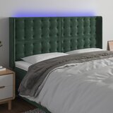  the living store led posteljno vzglavje temno zeleno 183x16x118/128 cm žamet - led vzglavje, (21452096) Cene