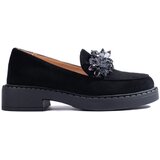 W. POTOCKI Women's suede loafers Potocki black Cene