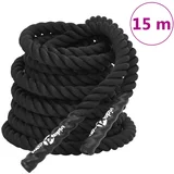 vidaXL Bojna vrv črna 15 m 11 kg poliester