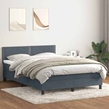 vidaXL Krevet s oprugama i madracem tamnosivi 160x210 cm baršunasti | shoptok.hr