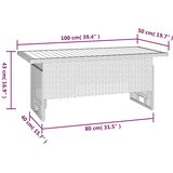  Vrtni stol sivi 100x50x43/63 cm od drva bagrema i poliratana | Eponuda.com