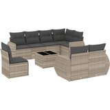 Maison Chic Seti vrtnega pohištva - Vrtna garnitura - Vrtni pohištvo set 9-delna z blazinami sv. siv poli ratan, (21795869) | Shoptok.si