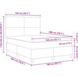 Box Spring Postelja z vzmetnico & LED Luč Bež 140x200 cm Suknjičasta tkanina, (22081182) | Shoptok.si