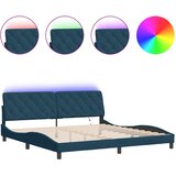 Okvir kreveta s LED-om bez madraca plavi 200 x 200 cm baršunasti | shoptok.hr