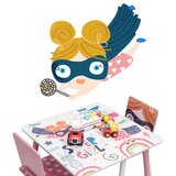 Ginger Home Komplet 2 komada naljepnice SUPER GIRL za dekoraciju dječje sobe, zida, prozora, namještaja | shoptok.hr