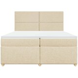  Krevet s oprugama i madracem krem 200 x 200 cm od tkanine | shoptok.hr