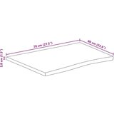 vidaXL Stolna ploča 70x60x3,8 cm pravokutna bagremovo drvo živi rub | shoptok.hr
