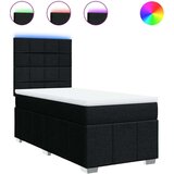 vidaXL Box spring postelja z vzmetnico črn 90x190 cm blago | Shoptok.si