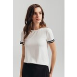 Legendww bela zenska pamucna majica sa cipkastim detaljima na rukavima | ePonuda.com