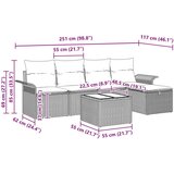 vidaXL 6-delni vrtni set s kavčem z blazinami svetlo siva poli ratan | Shoptok.si