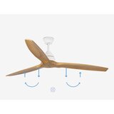 Faro 33728DC - Plafonski ventilator ALO L drvo/bela, prečnik 152 cm, sa daljinskim upravljačem | Eponuda.com