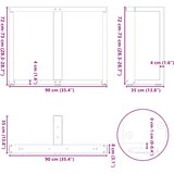  Noge za blagovaonski stol T-oblika 2 kom antracit 90x35x(72-73) cm čelik | shoptok.hr