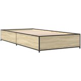 vidaXL Posteljni okvir sonoma hrast 75x190 cm inženirski les in kovina, (21128048) Cene