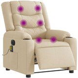 vidaXL Električni masažni stol krem blago | Shoptok.si
