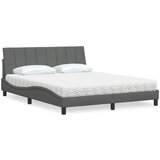 vidaXL Postelja z vzmetnico temno siva 160x200 cm blago | Shoptok.si