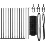 vidaXL Euro Ograja z 13 Prikritimi Stolpi 0.4x25 m Cinkano Jeklo | Shoptok.si