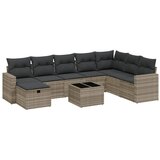  9-dijelni set vrtnih sofa od poliratana s jastucima svjetlosivi | shoptok.hr