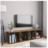  Knjižna/TV omara dimljeni hrast 143x30x36 cm konstruiran les | Shoptok.si