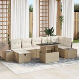 vidaXL set od 8 komada vrtnih sofa s jastučićima bež poli ratan | shoptok.hr