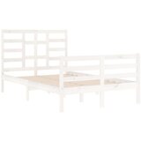  Posteljni okvir bel iz trdnega lesa 120x200 cm, (20644240) | Shoptok.si