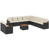  12-dijelni set vrtnih sofa od poliratana s jastucima crni | shoptok.hr
