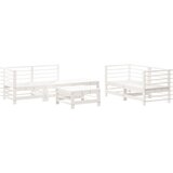 Maison Chic Seti vrtnega pohištva - Vrtna garnitura - Vrtni pohištvo set 6-delna bela trdna borovina, (21815276) | Shoptok.si