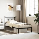  Metalni okvir za krevet s uzglavljem crni 80x200 cm | shoptok.hr