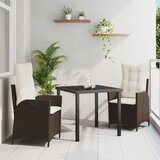 vidaXL Set od 2 Smeđa Smeđi poli ratan, čelik obložen prahom Za dvoje | shoptok.hr