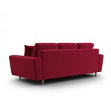 Cosmopolitan Design Rdeča žametna raztegljiva sedežna garnitura s prostorom za shranjevanje 235 cm Kyoto – | Shoptok.si