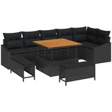  Sjedeća garnitura za vrt 9 kom. Crna poliratan 288,5 x 123,5 x 85 cm | shoptok.hr