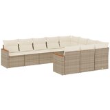 Maison Chic Seti vrtnega pohištva - Vrtna garnitura - Vrtni pohištvo set 10-delna z blazinami bež poli ratan, (21821321) | Shoptok.si