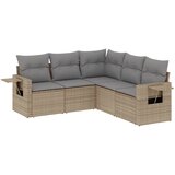 Maison Chic Seti vrtnega pohištva - Vrtna garnitura - Vrtni pohištvo set 5-delna z blazinami bež poli ratan, (21816444) | Shoptok.si
