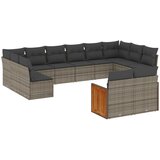  12-dijelni set vrtnih sofa od poliratana s jastucima sivi | shoptok.hr