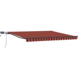 vidaXL Ročna retraktibilna tenda z LED oranžno in rjavo 450x350 cm | Shoptok.si