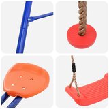  Set vanjskih ljuljački Šareni Čelik i PE - Crvena Gležnjača + disk za ljuljanje + klizač | shoptok.hr